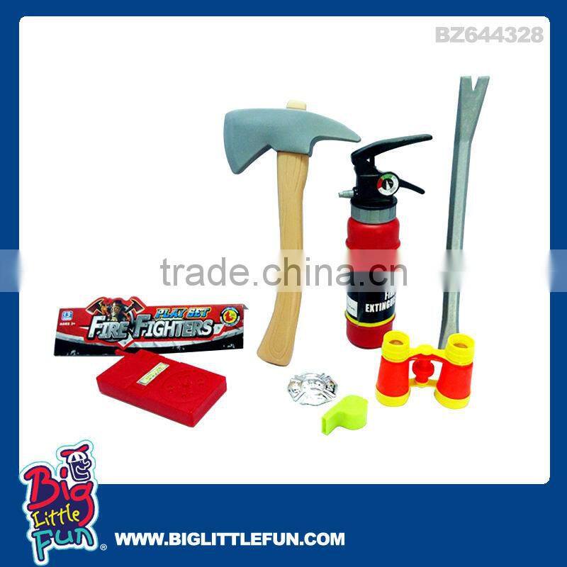 Fireman toy set with fireman helmet