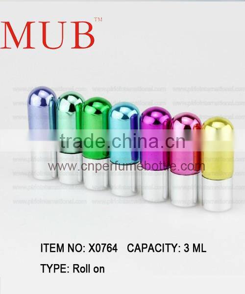 Coloring round roll on perfume bottle glass 3ml 5ml 8ml 10ml