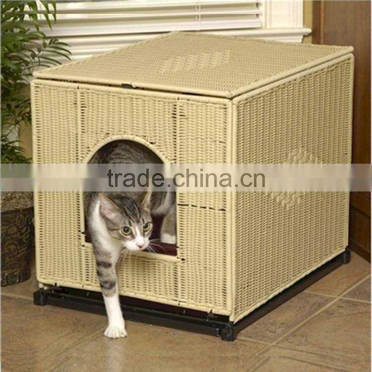 Cat pet product factory latest supply resin wicker & metal craft luxury cat cage
