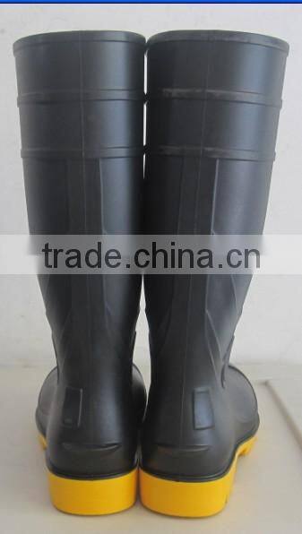 Newest steel toe steel plate anti-slip PVC Mining safety boots