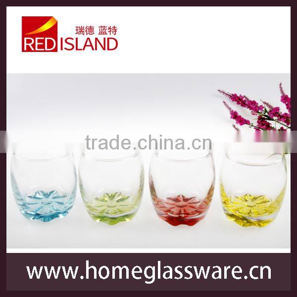 elegant colorful glass beer cup
