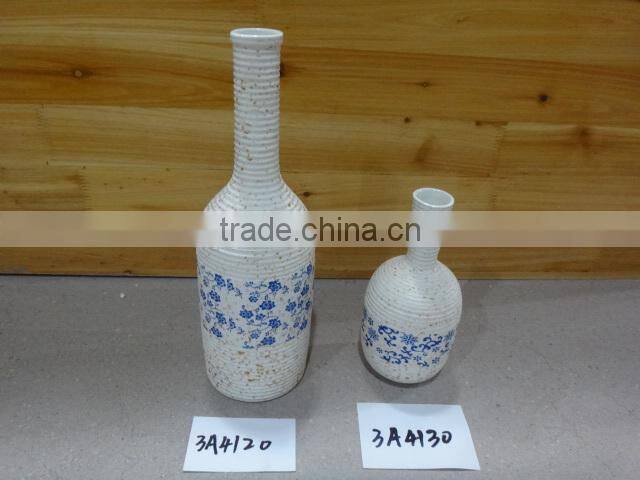 Beer bottle ceramic vase for flower