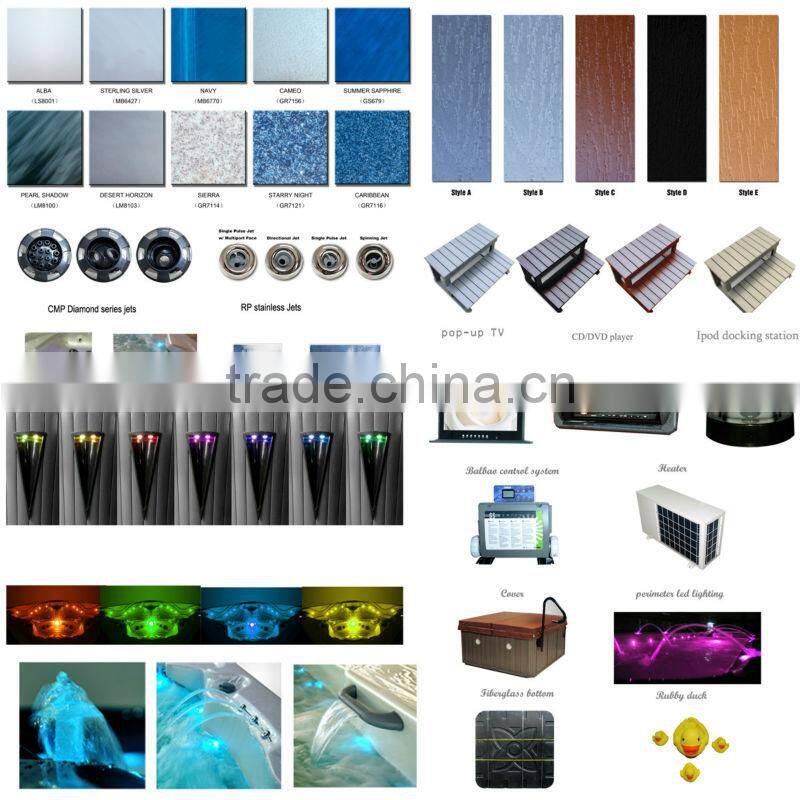 Best selling European Lucite acrylic hot tub Jazzy---- A621 for 5 person