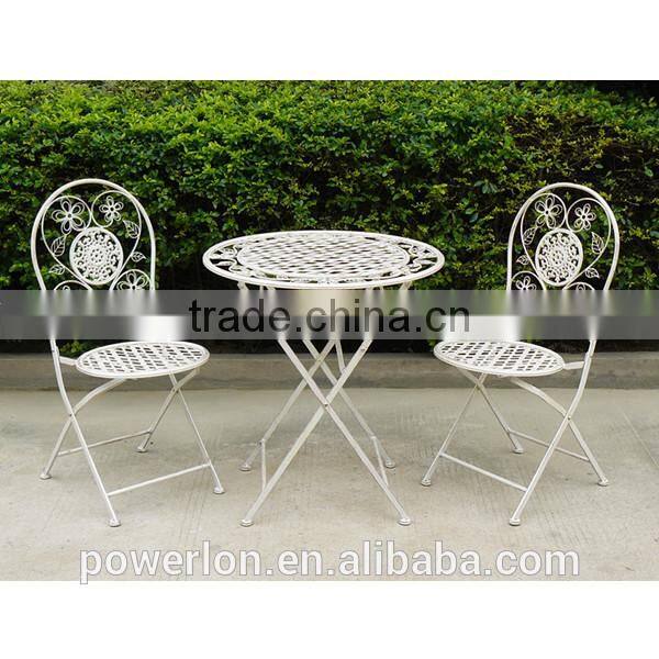 POWERLON Vintage European Design outdoor furniture patio set table with two chairs