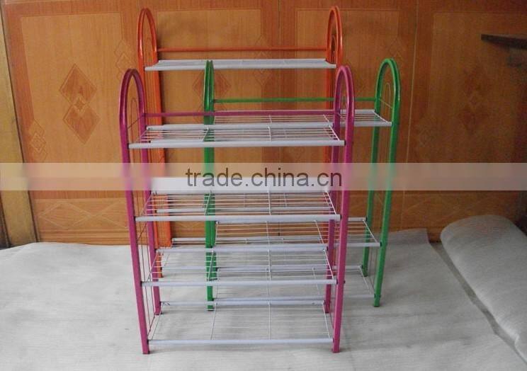 metal wire shoes stoarge rack and shoes rack with multi color