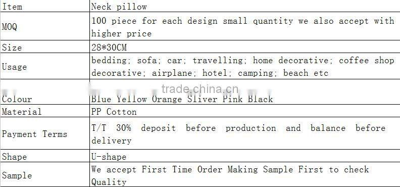 Hot Sale Sewing Stuffed Cotton Red Smiley U Shape Pillow