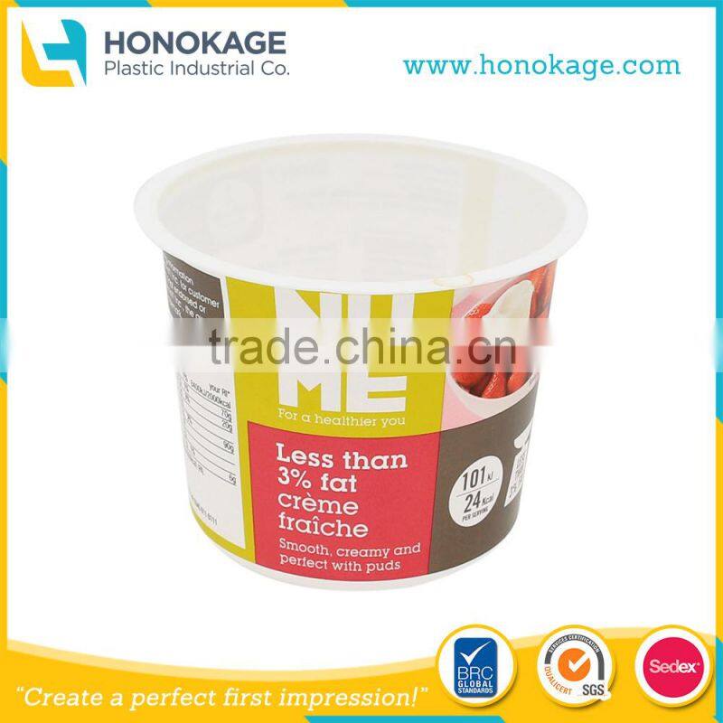 300ML high quality yoplait cup with logo,yogurt cup filler seal