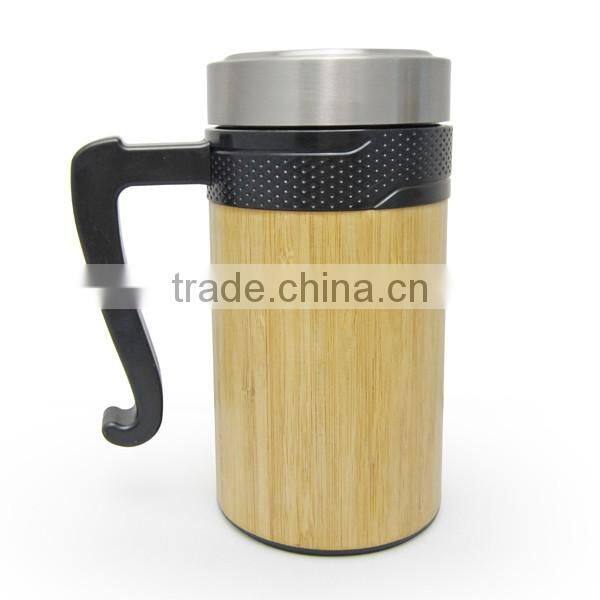 2017 Custom coffee mug, accept laser engraving logo bamboo mug wood travel bottle