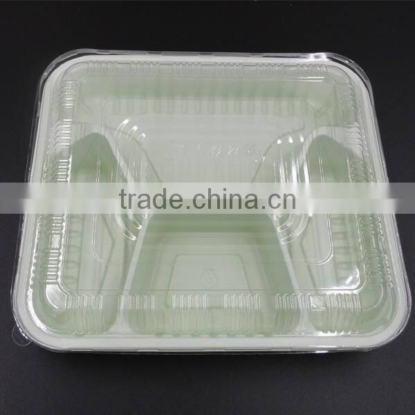 4-Compartments Disposable Plastic PP lunch food container/bento box