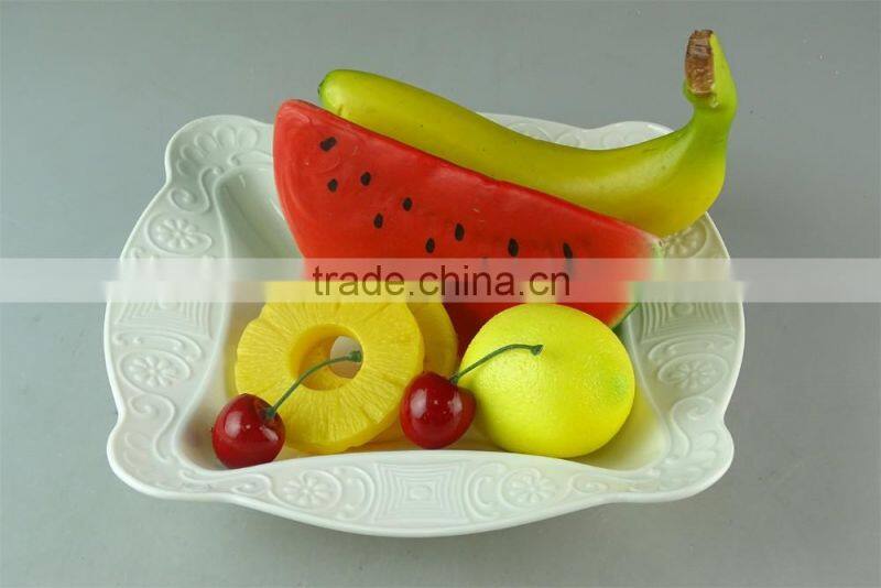 Cheap decorative white ceramic dinner plate for food and cakes