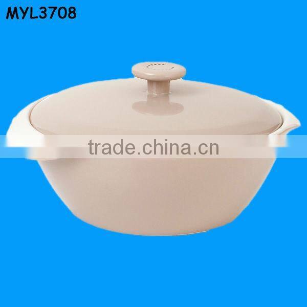 ceramic white spiricle casserole pot with portable lid