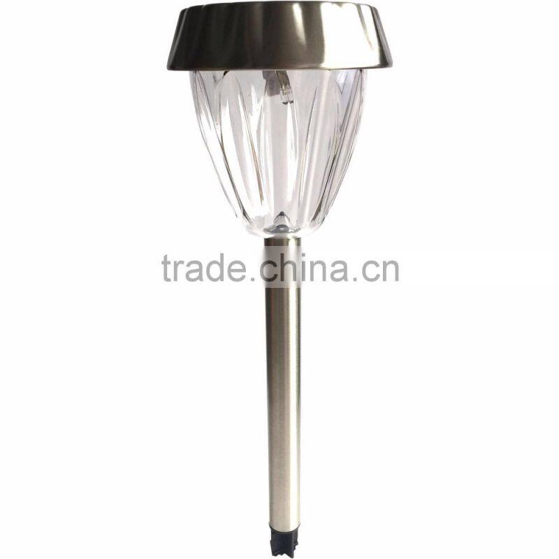 2-PC Stainless Steel Solar Path Light Outdoor LED Landscape Lawn Garden Lamp- 115 mm