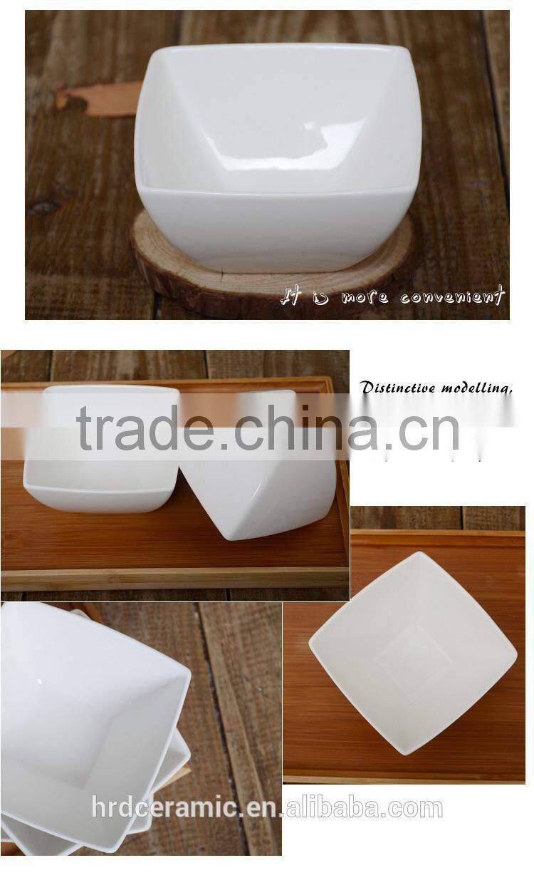 Stocked White Porcelain Square Bowl