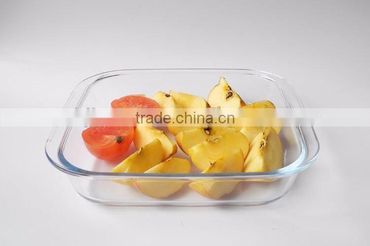 square high borosilicate glass baking tray for microwave