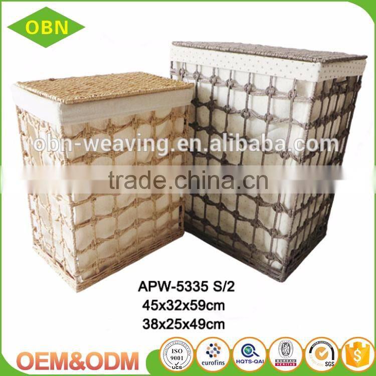 Wholesale customized China high quality cheap fabric hole weaving vintage hamper