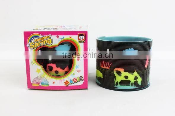plastic magic rainbow spring toys with printed animals/hot sale rainbow circle