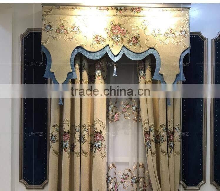 JT-586 momoda luxury home decorations french retro antique curtain with sheers and valance arabian curtain fabric
