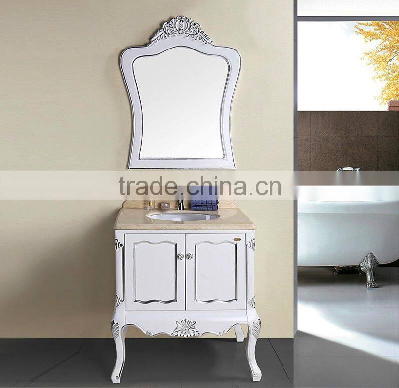 Bisini Lastest Wood Vanity For Bathroom,French Style Bathroom Cabinet Design,White Color Vanities For Bathroom(BF08-4061)