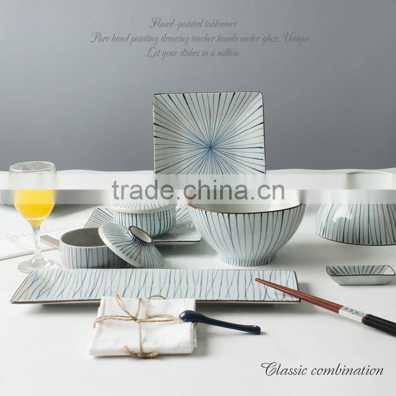 Japanese Style Hand Painting Stripe Sushi Dinnerware