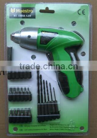 4.8V/3.6v Ni-cd/lithium rechargeable cordless drill screwdriver