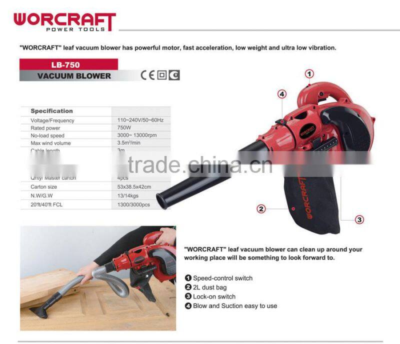 750W Electric Vacuum Blower WORCRAFT LB-750