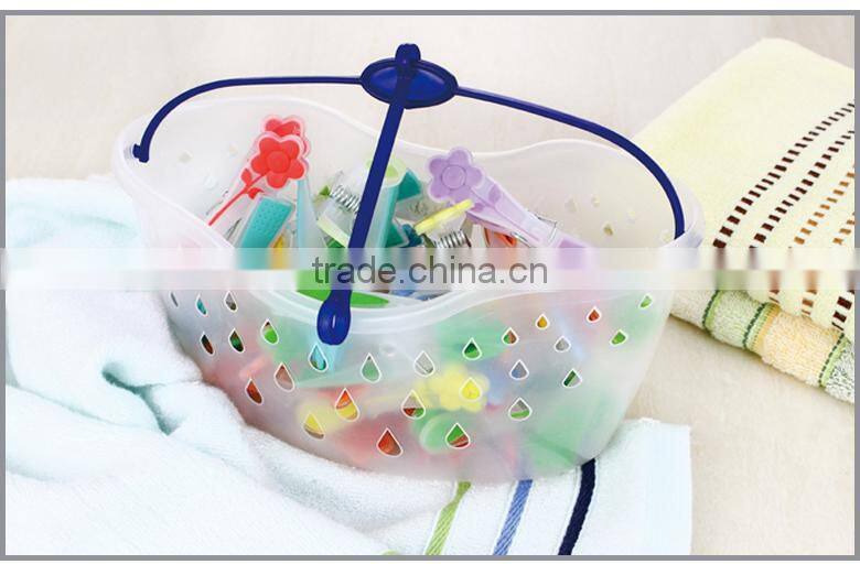 low price with good quality hold small sundries Clothes Pegs with Plastic Basket
