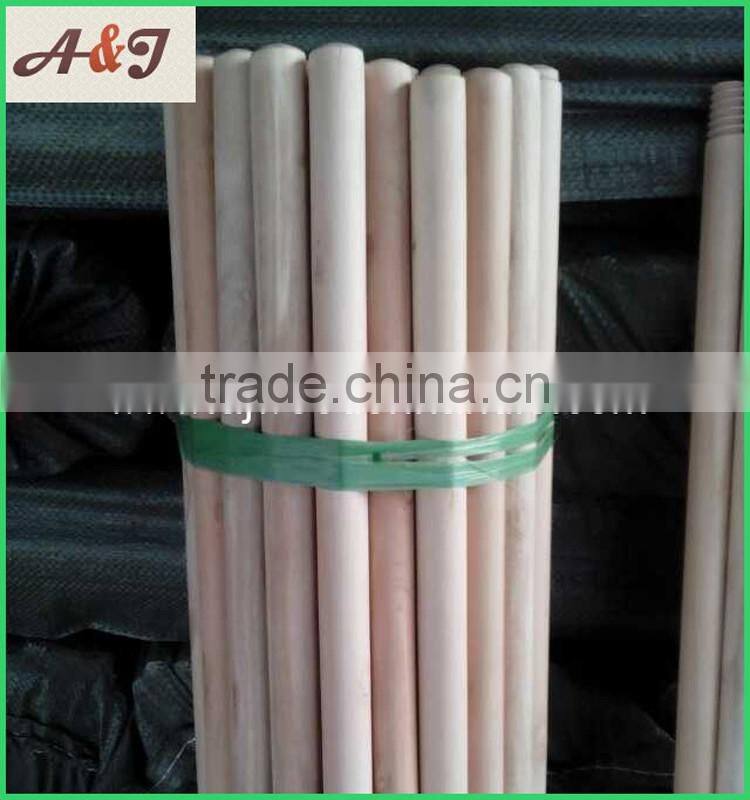 2 times polished household wooden brush handle with straight cut end