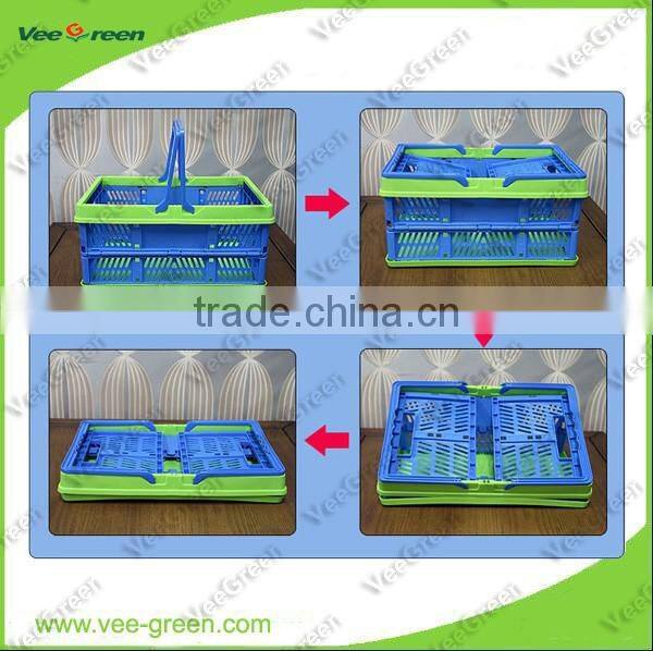 Cheap Plastic Folding Grocery Hand Basket for Shopping