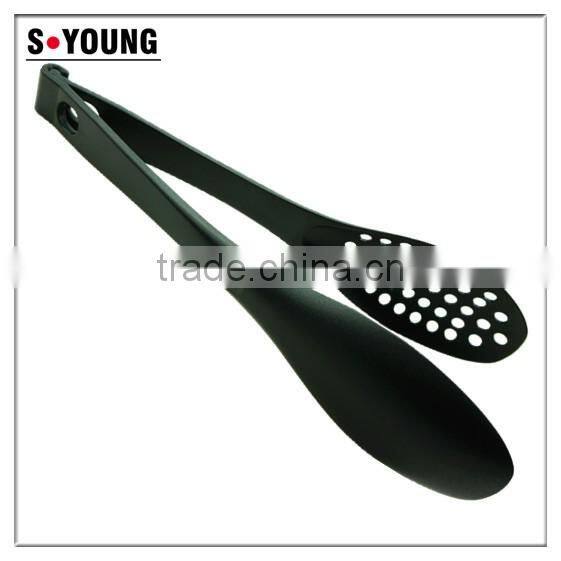 35024 Separable nylon Kitchen Tongs BBQ Cooking Food salad Tongs with spoon
