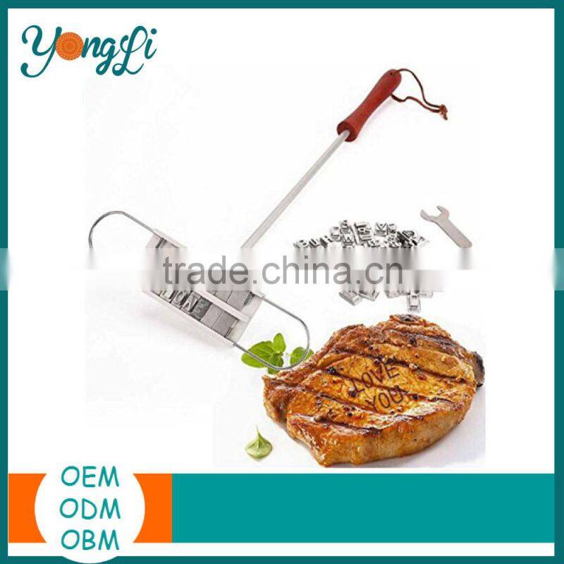 DIY Barbecue Tools Branding Iron Stamp with Changeable Letters BBQ Branding Iron