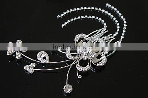 fancy wedding hair combs with luxury hair comb trendy wholesale metal hair combs H172-203