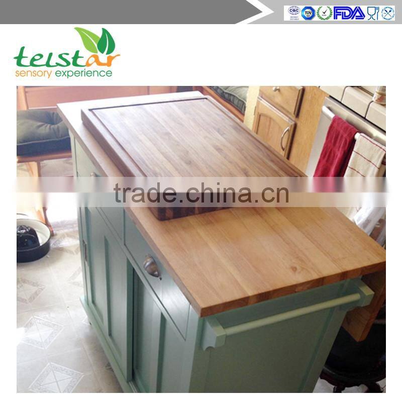 Teak Cutting Board - Rectangle Board With Hand Grip And Juice Canal (24 x 18 x 1.5 in.)