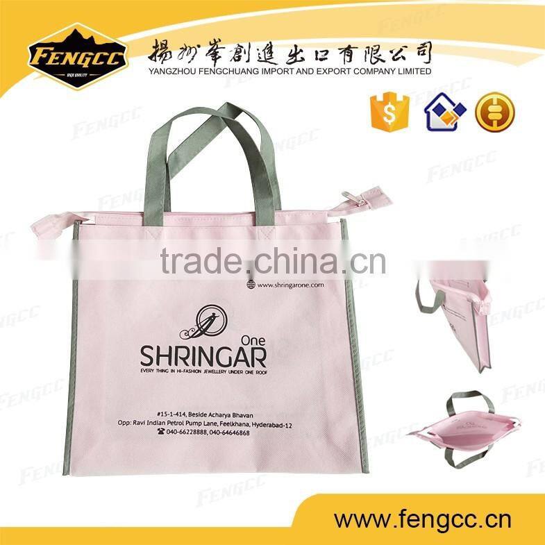 reusable eco friendly non woven cheap printing folding shopping bag
