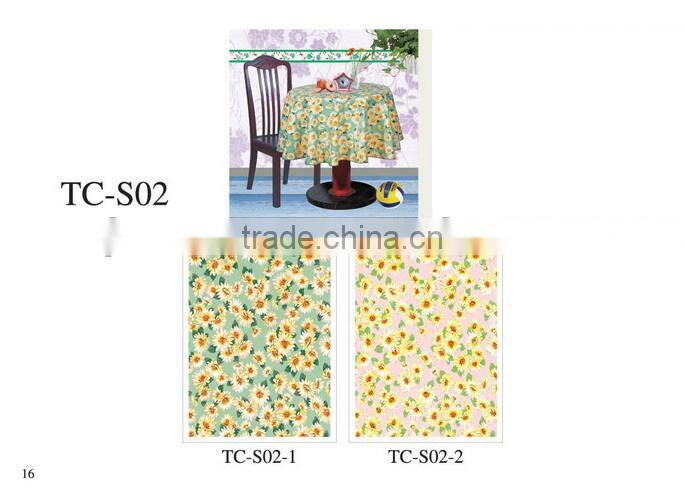 2014 Designed Printed PVC table cover cloth with falannel back , Direct factory/Manufactory supply/industrial