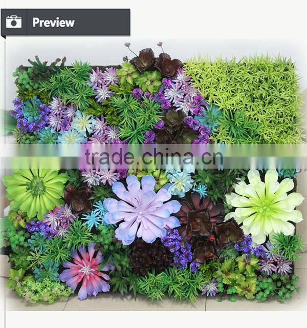 High quality artificial vertical garden plants wall with sucullents