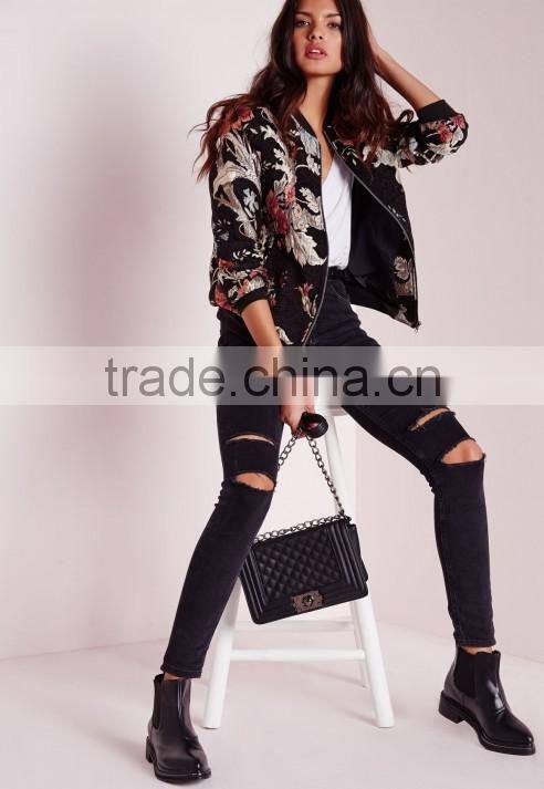 fashion women custom made printed sublimation bomber jacket