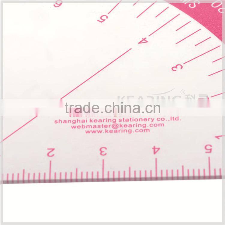 Kearing Chinese Manufactur plastic triangle grading rulerwith protractor # T010