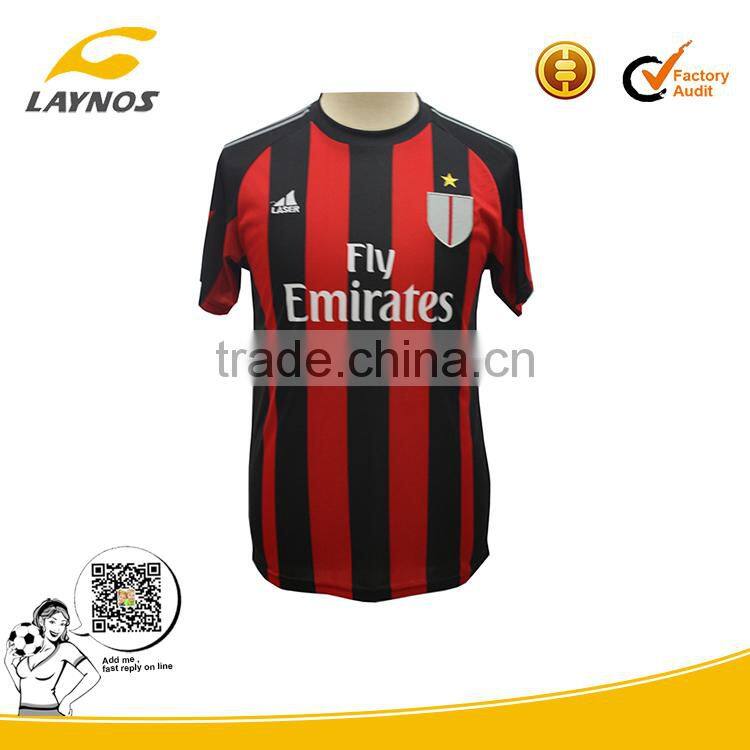custom polyester fabric ac milan jersey