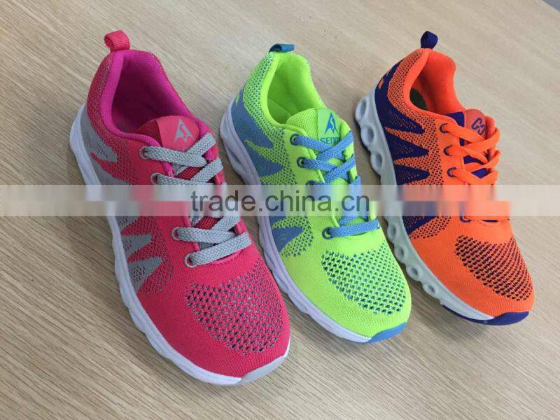 new model autumn running shoe for men women, good quality fly fabric sport shoes running for male female children from china