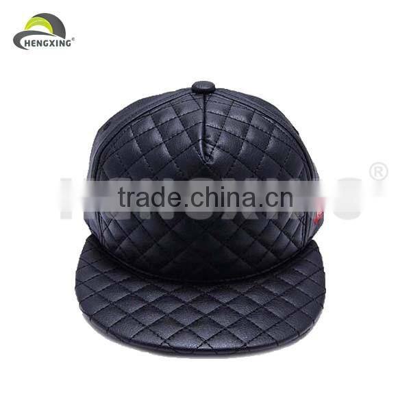 2014 Embroidery Lambskin Leather Snapback Hat Wholesale
