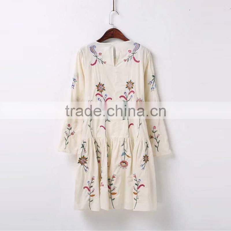Maxnegio latest embroidery plus size flower girl cute casual dress