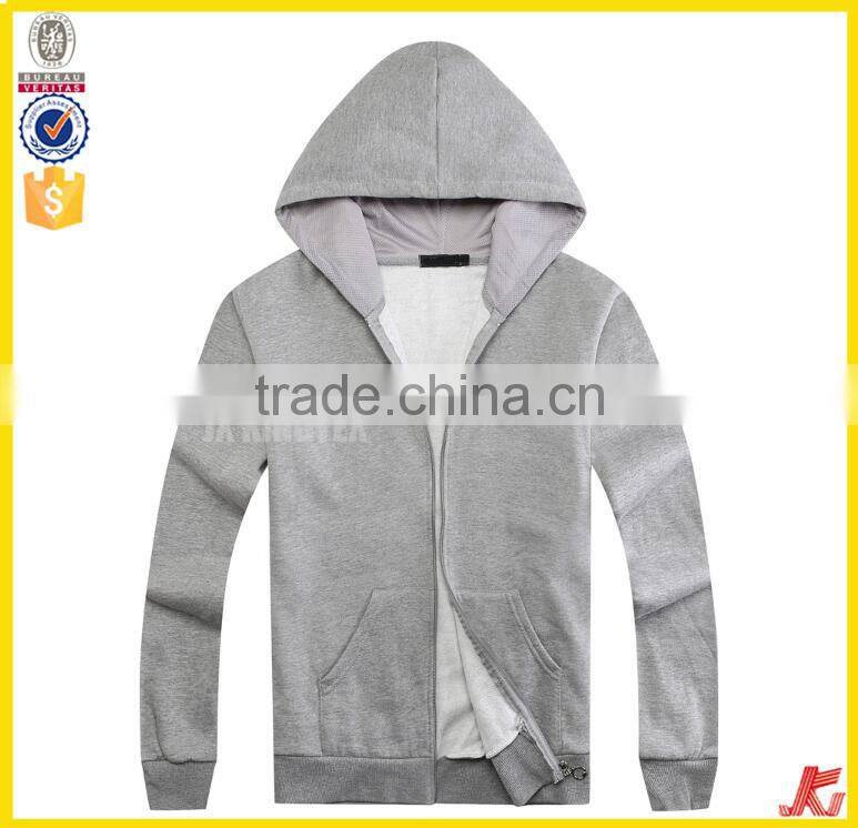 OEM/ODM wholesale Contrast color OEM service men's zipper-up hoodies with your own logo KHI-003