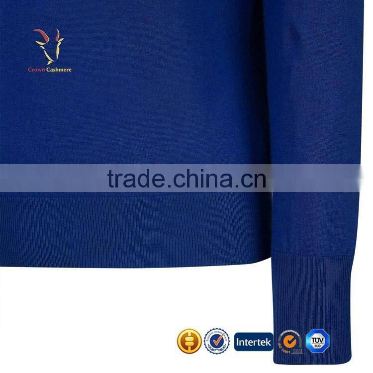 Latest Design Men Blue Cashmere Sweater Pullover Wool Sweater For Men