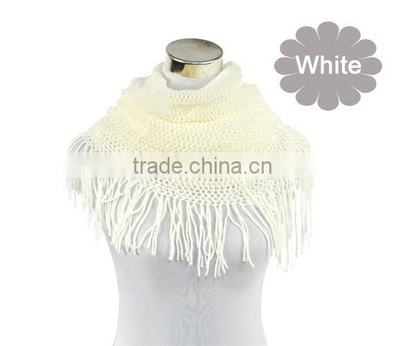 New Fashion Womens Long Hollow Out Tube Knitted Crochet Scarf Satin 8062