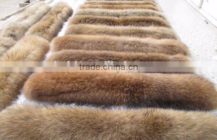 BBG-H-9 Natural color real raccoon fur trim for hood
