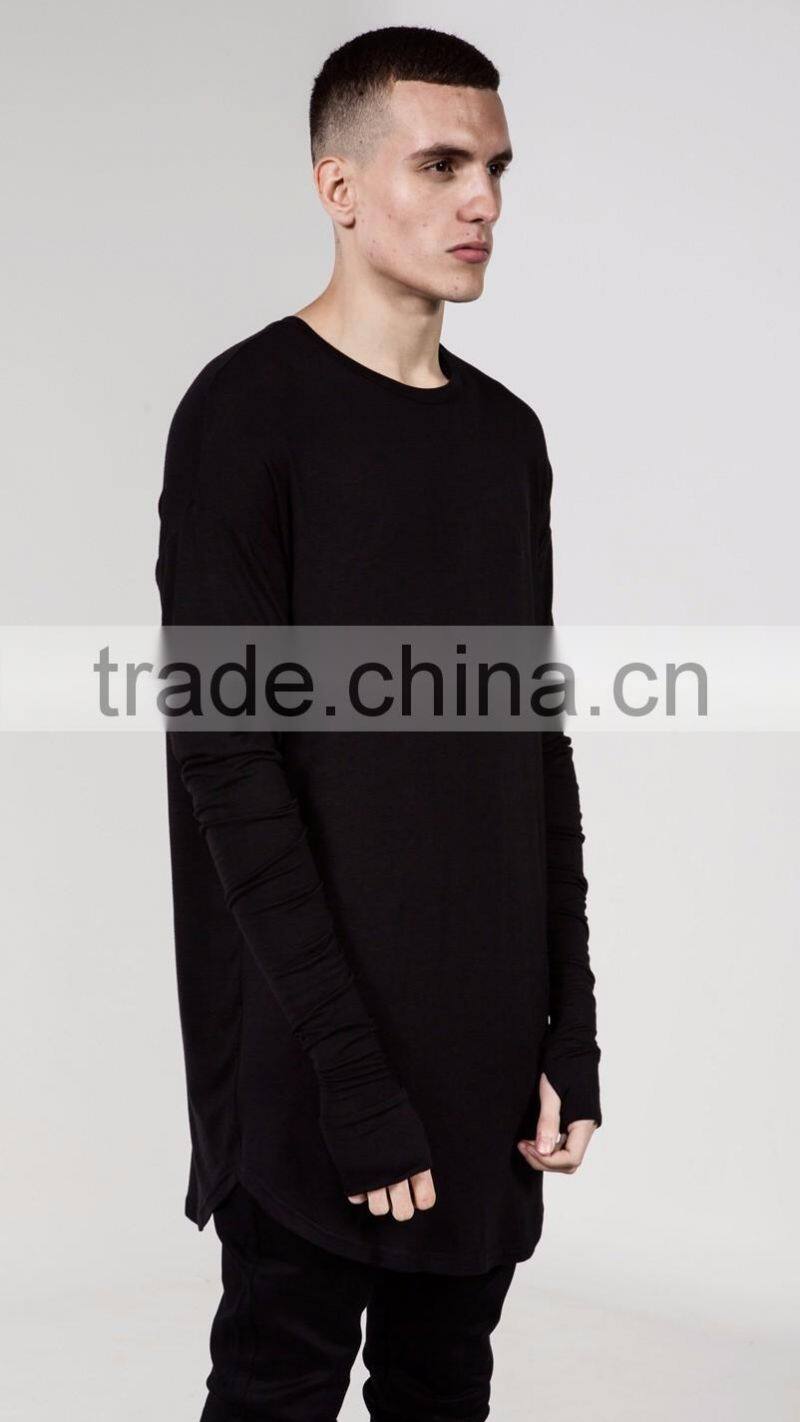 China garment factory 100% cotton long sleeve blank t-shirt custom casual men t-shirt with high quality