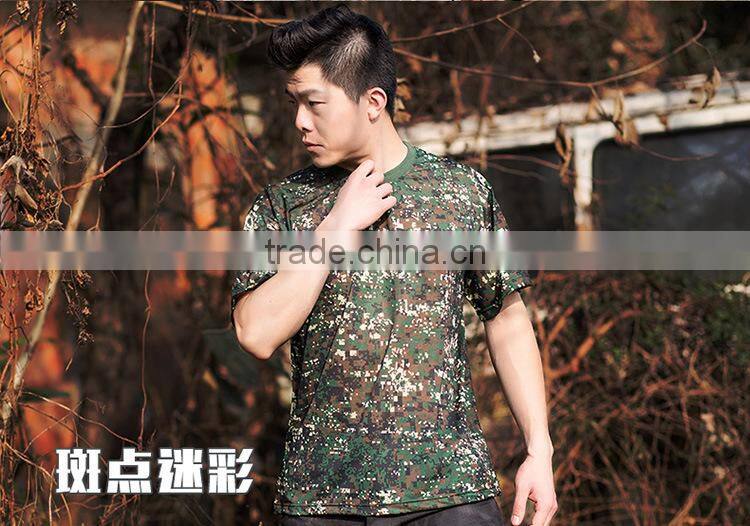 2016 Wholesale Men Camouflage dryfit breathable T-shirt Men Army Tactical Combat T Shirt Military Sport Camo Camp Mens T Shirts