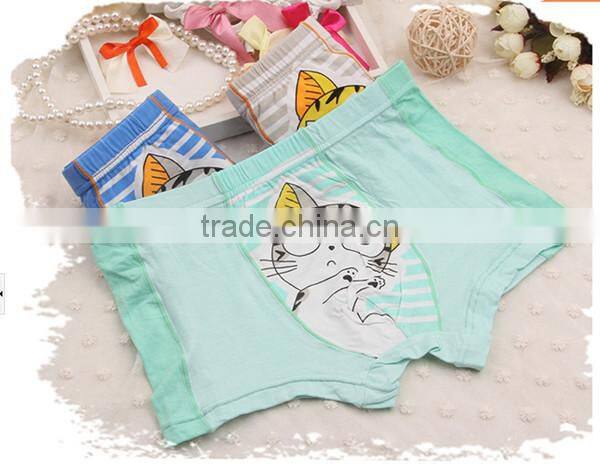 Lovely design fashion and comfortable printed lovely cartoon children boxer underwear for girls