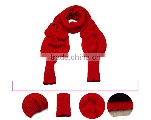 Free size hot sale korean style latest woolen scarf with sleeve novelty winter hijab scarf,muffler