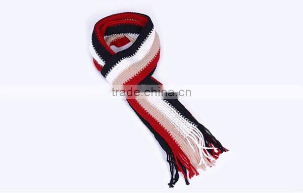 Cheap simple 6color choice stripe design spandex material knit fashion men winter cheap scarf hijab